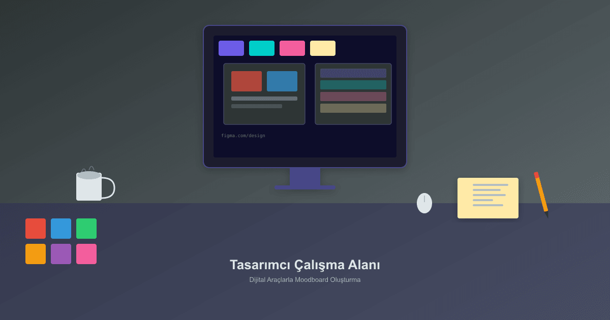 Tasarımcı çalışma alanı - moodboard oluşturma araçları